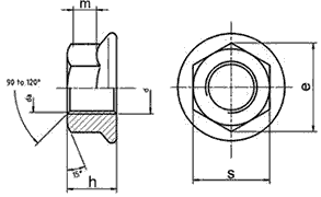 DIN 6923 Flange Nuts drawing 