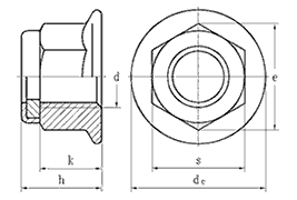 DIN 6926 Nylon Lock Nut with Flange drawing 