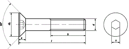 DIN 7991 Flat Countersunk Head Socket Cap Screw drawing 