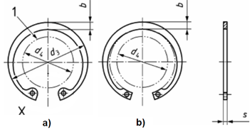 DIN 472 / D1300 Internal Retaining Rings drawing 