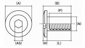 Hex Socket Barrel Nuts drawing 