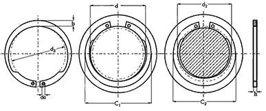 M1408/AV Revert Retaining Ring for Shaft drawing