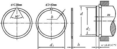  M2400 Series Snap Rings drawing 